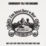 Second Breakfast Embroidery Design, Fantasy Mountain Machine Embroidery Pattern, Pancake Lover Embroidery File, Morning Foodie Quote Design