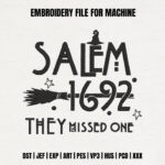 Witchy Broomstick Text Embroidery Design, Vintage Spooky Quote Machine Embroidery Pattern, Magic Theme Gothic Embroidery File for Clothing