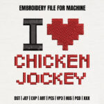 Pixel Heart Love Embroidery Design, Video Game Gaming Machine Embroidery Pattern, Red Heart Blocky Style Embroidery File for Valentine