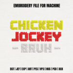 Colorful Pixel Text Embroidery Design, Video Game Lettering Machine Embroidery Pattern, Bright Blocky Font Embroidery File for Gamers