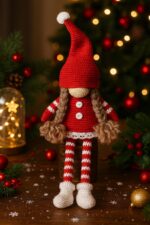 Christmas Gnome Girl Crochet Pattern PDF, Amigurumi Santa Claus Digital Download, Amigurumi Christmas Decor, Christmas Gift