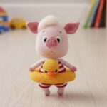 Crochet Amigurumi Pig Pattern, Little Heidi In Overalls & Flower Basket And Duck, PDF Tutorial
