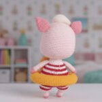 Crochet Amigurumi Pig Pattern, Little Heidi In Overalls & Flower Basket And Duck, PDF Tutorial - Image 3