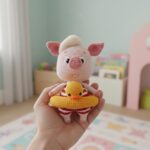 Crochet Amigurumi Pig Pattern, Little Heidi In Overalls & Flower Basket And Duck, PDF Tutorial - Image 7