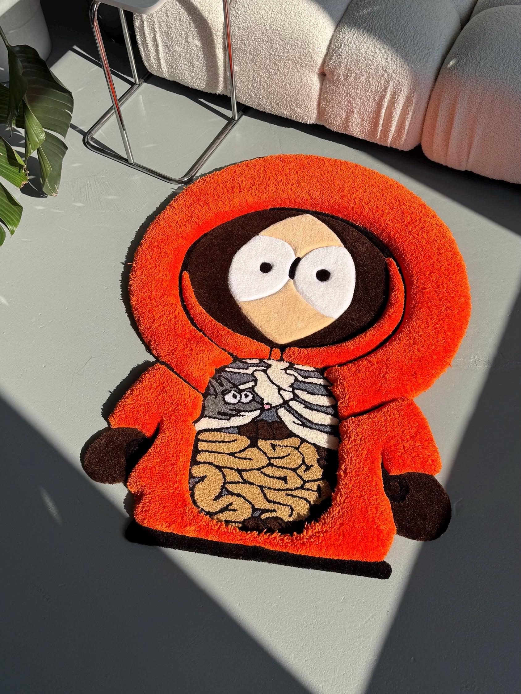 3D Tufted Cartoon Rug: Fluffy Carpet with a Movable Part, Handmade Room Decor - Image 7