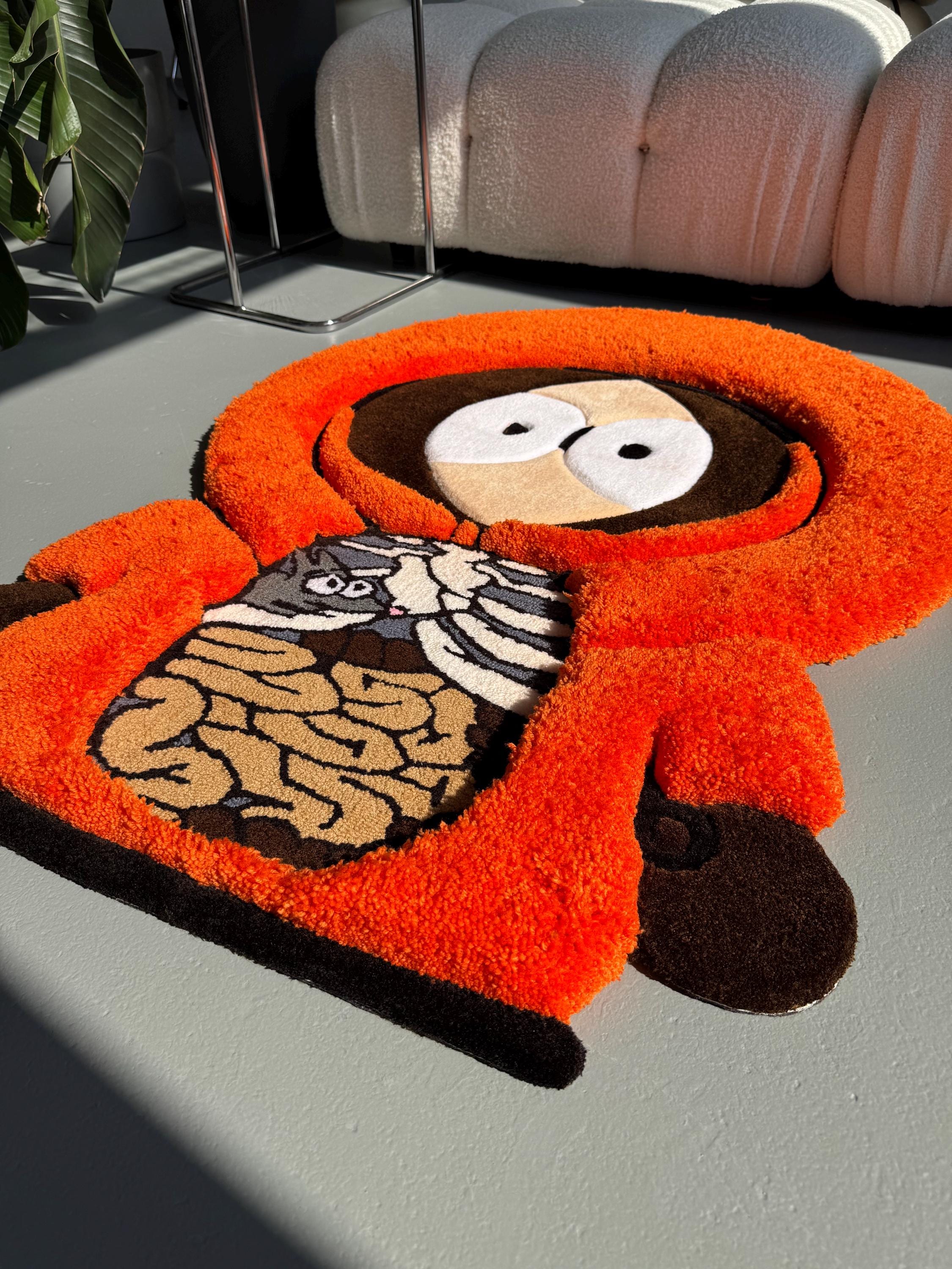 3D Tufted Cartoon Rug: Fluffy Carpet with a Movable Part, Handmade Room Decor - Image 3