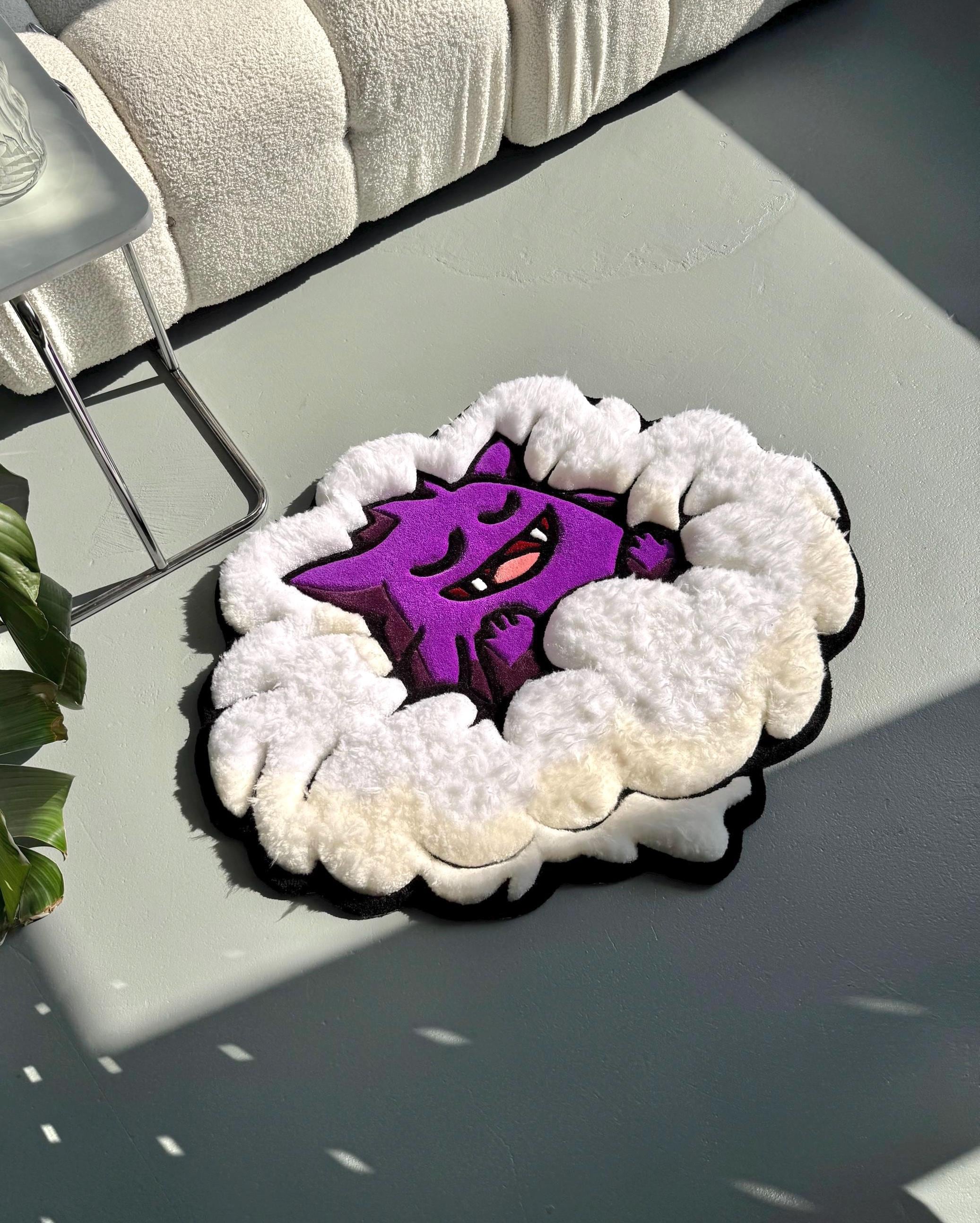3D Tufted Cartoon Rug: Fluffy Clouds, Handmade Kids Decor - Image 3