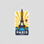 Paris France City Travel Vinyl Sticker Decal | Sticker for Luggage, Laptop, Water Bottle, Journal - Image 2