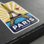 Paris France City Travel Vinyl Sticker Decal | Sticker for Luggage, Laptop, Water Bottle, Journal - Image 3