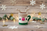 Reindeer Hot Chocolate Ornament Crochet Pattern PDF | Christmas Tree Decoration Pattern Download