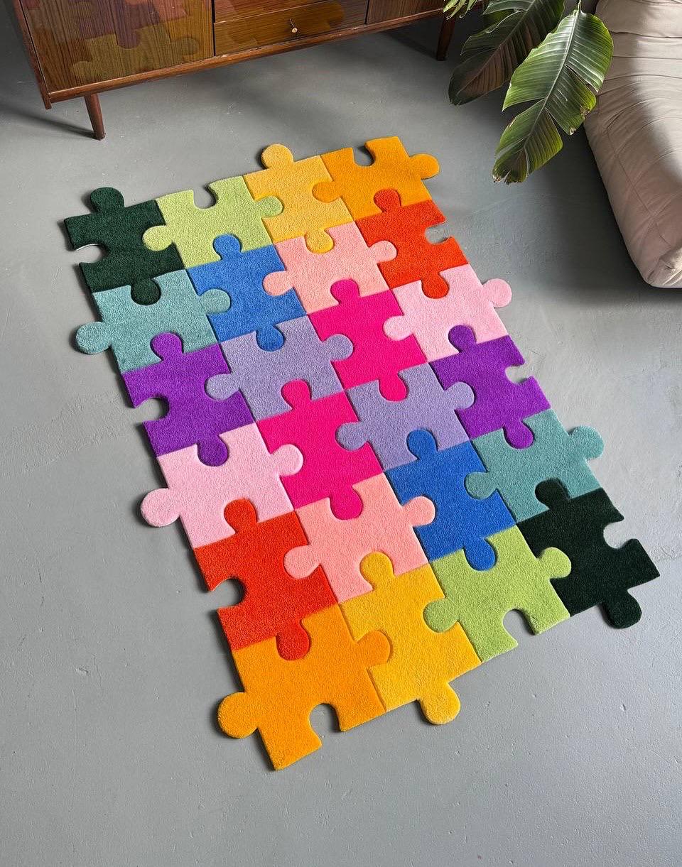 Customizable Tufted Puzzle Rug: Colorful Floor Decor, Creative Gift - Image 5