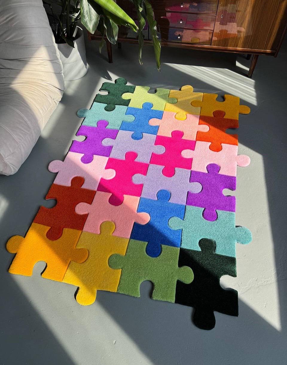 Customizable Tufted Puzzle Rug: Colorful Floor Decor, Creative Gift - Image 2