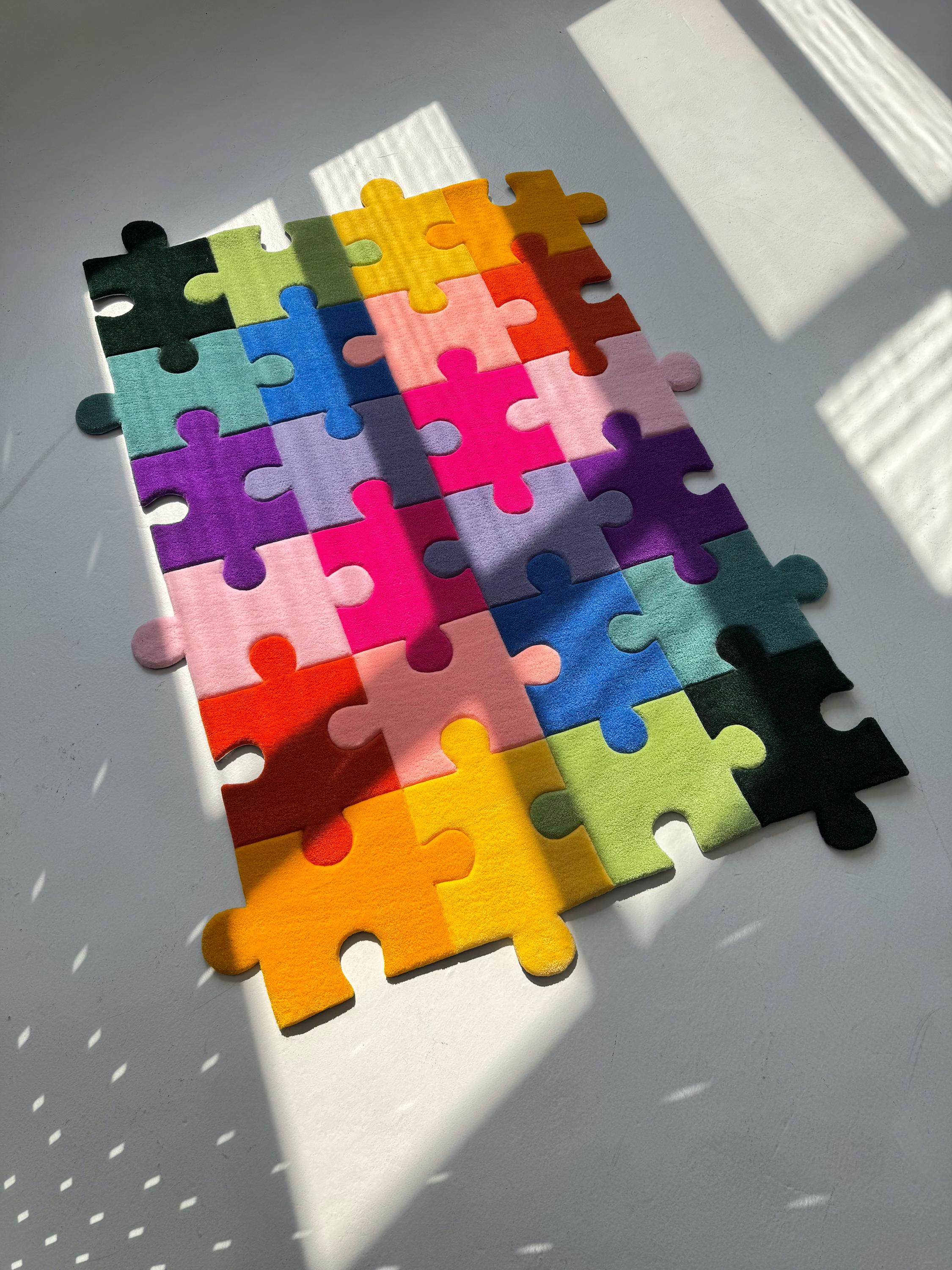 Customizable Tufted Puzzle Rug: Colorful Floor Decor, Creative Gift - Image 9