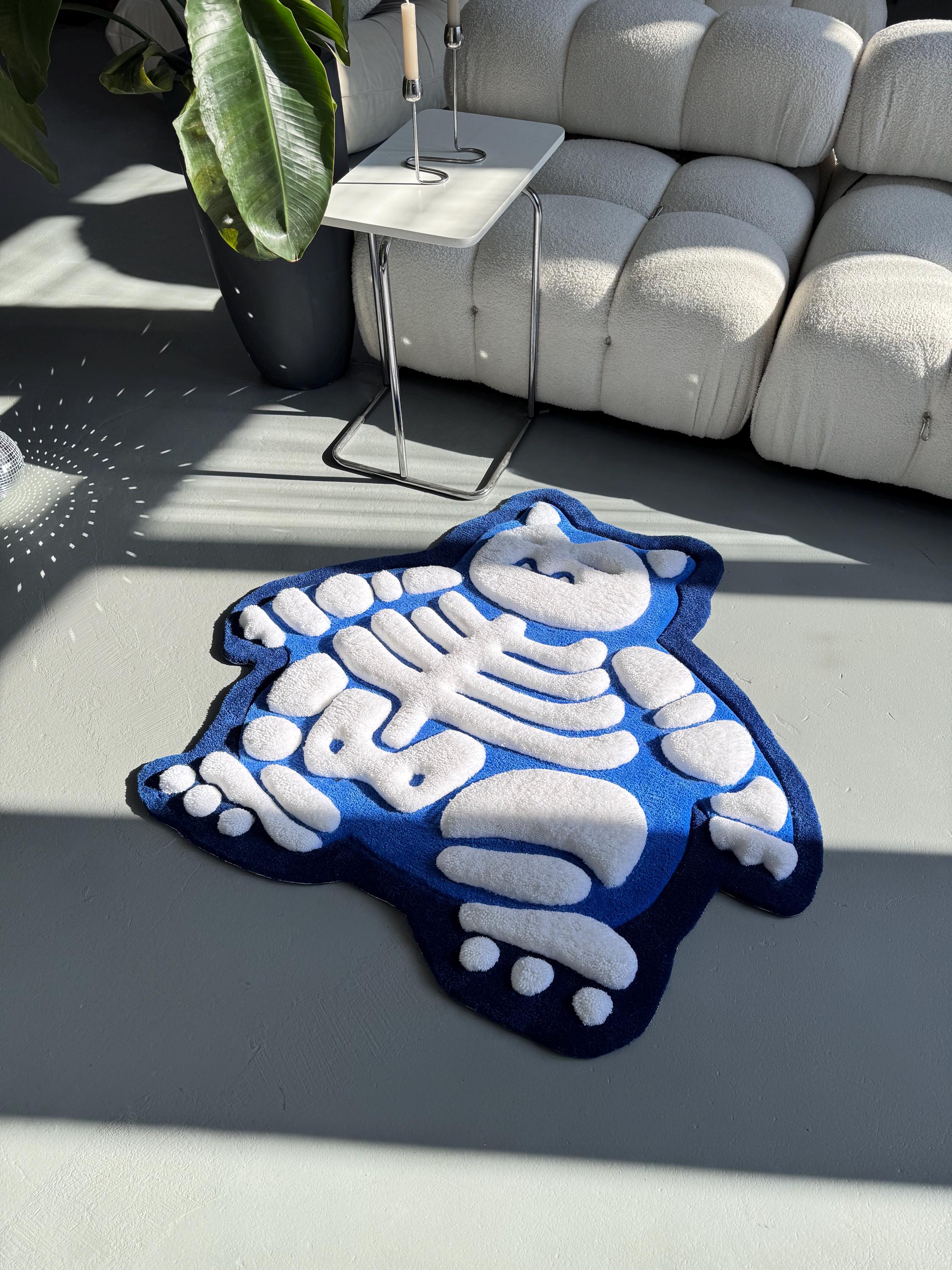 Fluffy 3D Tufted Skeleton Cartoon Rug: Handmade Plushy Floor Decor - Image 4