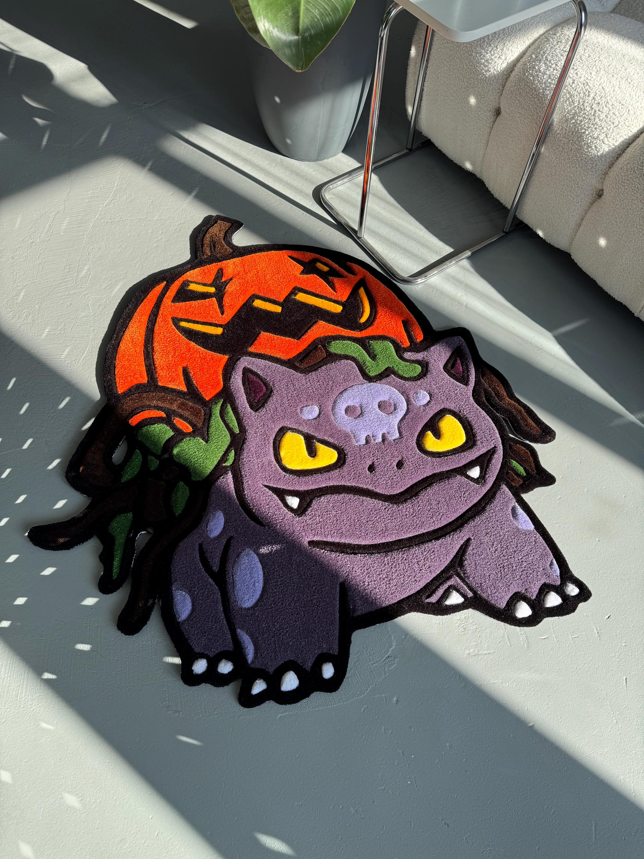 Handmade Halloween Rug | Pumpkin Cartoon Character | Tufted Spooky Home Decor - Image 6