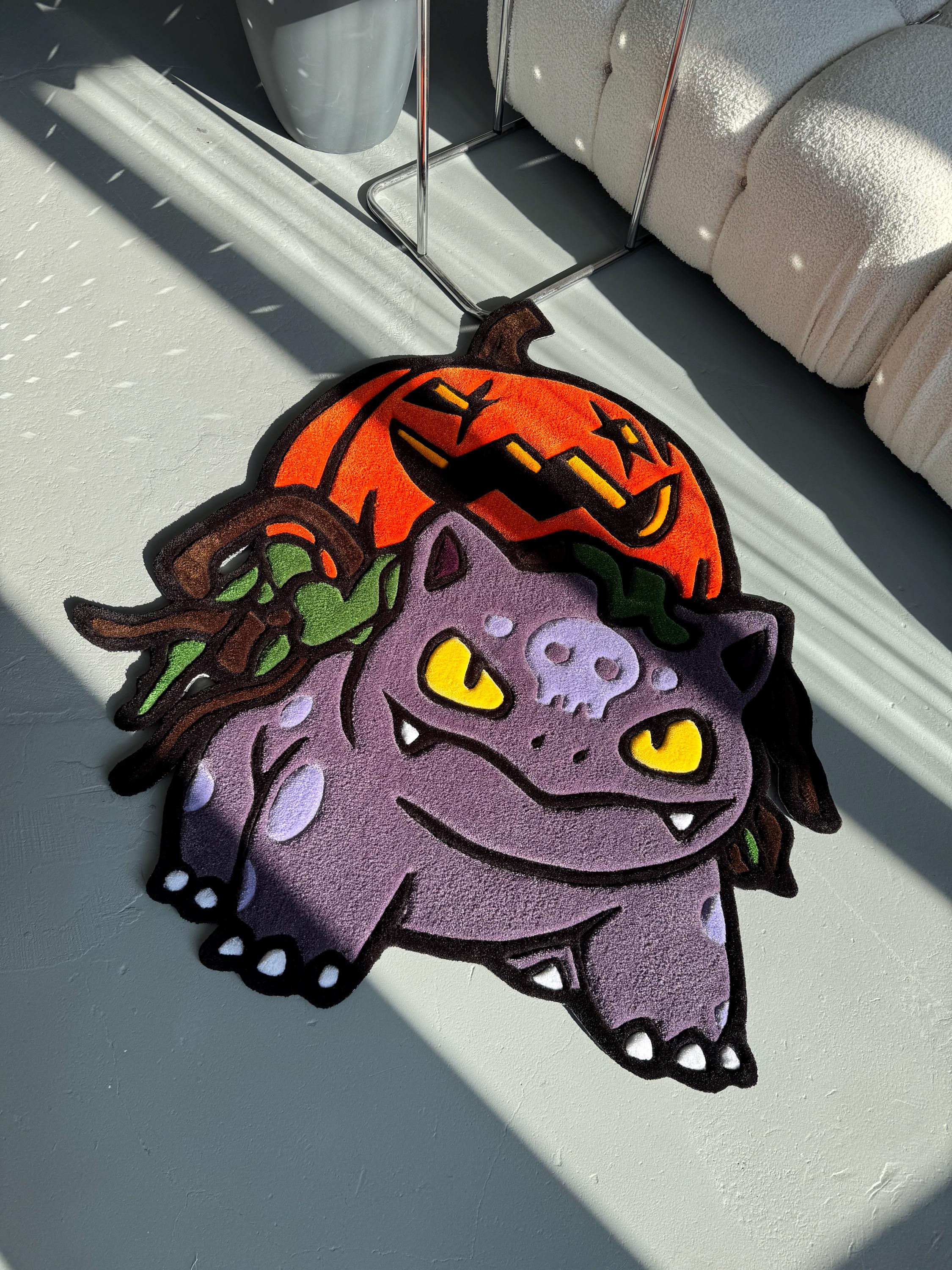 Handmade Halloween Rug | Pumpkin Cartoon Character | Tufted Spooky Home Decor - Image 5