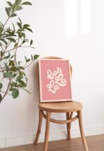 Ooh La La Wall Print, Retro Pink Poster Print, 70s Typography Wall Decor, Chic Trendy Wall Art, Large Poster, Bedroom, Living Room, UNFRAMED