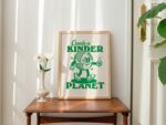 Retro Quote Art Print, Planet Earth Illustration, Trendy 70s Poster Print, A3 A4 A2 Wall Decor,  Vintage Aesthetic Poster, Green, UNFRAMED - Image 4