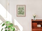 Retro Botanical Poster, Aesthetic Quote Print, Flower Market Wall Decor, Wildflowers Illustration, Large Positivity Prints, Green, UNFRAMED - Image 6