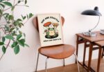 Retro Frog Poster Print, Positive Quote, Vintage Frog Mushroom Illustration, Cute Froggy Wall Art, A3 A4 A2 Prints, Cottagecore, UNFRAMED - Image 4