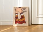 Retro 80s Wall Print, Groovy 70s Wall Decor, A2 A3 A4 Roller Skates Illustration, Trendy Poster Print, Red Artwork, Positive Quote, UNFRAMED - Image 3