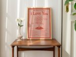 I Love You Poster, Retro Illustration, Cute Quote Artwork, Green Wall Prints, Large Art Print, Green Artwork, Typographic Posters, UNFRAMED - Image 6