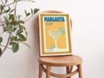 Retro Margarita poster, Minimalist alcohol Print, Kitchen Bar Decor, Signature Cocktail Aesthetic Print, Cocktail Recipe Card, UNFRAMED - Image 2