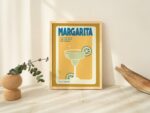 Retro Margarita poster, Minimalist alcohol Print, Kitchen Bar Decor, Signature Cocktail Aesthetic Print, Cocktail Recipe Card, UNFRAMED