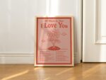 I Love You Poster, Retro Illustration, Cute Quote Artwork, Green Wall Prints, Large Art Print, Green Artwork, Typographic Posters, UNFRAMED - Image 4