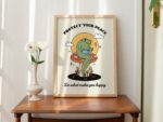 Trendy Retro Print, Positive Quote Print, Colorful Mushroom Poster, Book lover Wall Art, 70s Frog Illustration, Cute Kids Decor, UNFRAMED - Image 3