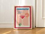 Cosmopolitan Cocktail Recipe, Kitchen Bar Poster, Alcohol Prints, Gallery Wall Art, Cute Cosmo Drink Illustration, A2 A3 A4 Print, UNFRAMED - Image 3