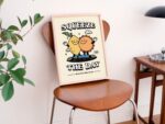 Cute Retro Poster, Squeeze the Day Print, Retro Positivity Quote Wall Art, 70s Art Illustration, Motivational Typographic Prints, UNFRAMED - Image 2