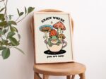 Cottagecore Frog Poster Print, Retro Positive Quote, Vintage Frog Mushroom Illustration, Cute Froggy Wall Art, Housewarming Gifts, UNFRAMED - Image 2