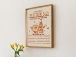 Retro Cheers Print, Beer Print Bar Poster, Beer Gift, Alcohol Bar Cart Sign, Large Wall Prints, Poster, Cheers Kitchen Print, UNFRAMED - Image 4