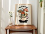 Cottagecore Frog Poster Print, Retro Positive Quote, Vintage Frog Mushroom Illustration, Cute Froggy Wall Art, Housewarming Gifts, UNFRAMED - Image 4