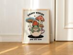 Cottagecore Frog Poster Print, Retro Positive Quote, Vintage Frog Mushroom Illustration, Cute Froggy Wall Art, Housewarming Gifts, UNFRAMED - Image 3