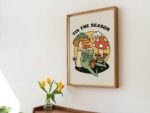 Festive Frog Mushroom Print, Retro Holiday Decor, Tis the Season, 70s Xmas Wall Decor, Groovy Christmas Poster, Seasonal Decor, UNFRAMED - Image 5