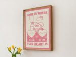 Cute Home Wall Art, Line Art Positive Quote Prints, Cute Wall Decor, First Home Prints, Baby Pink Wall Poster, Burnt Orange, Green UNFRAMED - Image 6