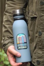 Amsterdam Netherlands Sticker | City & Travel | Waterproof, Vinyl, Dishwasher Safe | Luggage, Toiletry Bag, Water Bottle, Organizers - Image 4