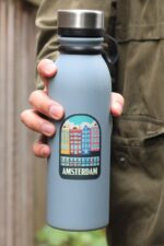 Amsterdam Netherlands Sticker | City & Travel | Waterproof, Vinyl, Dishwasher Safe | Luggage, Toiletry Bag, Water Bottle, Organizers - Image 2
