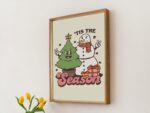Snowman Holiday Decor, Festive Christmas Poster, Vintage Style Christmas Tree Prints, Retro Seasonal Decor, Christmas Poster Print UNFRAMED - Image 4