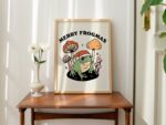 Christmas Frog Holiday Decor, Festive Christmas Poster, Vintage Style Mushroom Prints, Retro Seasonal Decor, Christmas Poster Print UNFRAMED - Image 5