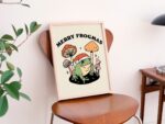 Christmas Frog Holiday Decor, Festive Christmas Poster, Vintage Style Mushroom Prints, Retro Seasonal Decor, Christmas Poster Print UNFRAMED - Image 6