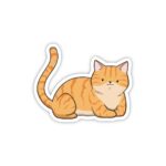 Orange Tabby Cat Sticker | Cute Cartoon Pet Animal Kitten | Waterproof, Vinyl and Dishwasher Safe | Laptop, Water bottle, Planner, Tumbler
