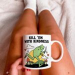 Kindness Quote Frog Mug, Positive Quote Ceramic Cup, Frog Lover Gift, Friend Teacher Gift Idea, Cottagecore Froggy Mug, Cute Novelty Gift - Image 2