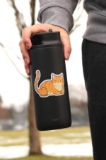 Orange Tabby Cat Sticker | Cute Cartoon Pet Animal Kitten | Waterproof, Vinyl and Dishwasher Safe | Laptop, Water bottle, Planner, Tumbler - Image 5