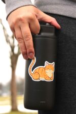 Orange Tabby Cat Sticker | Cute Cartoon Pet Animal Kitten | Waterproof, Vinyl and Dishwasher Safe | Laptop, Water bottle, Planner, Tumbler - Image 7