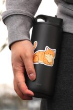 Orange Tabby Cat Sticker | Cute Cartoon Pet Animal Kitten | Waterproof, Vinyl and Dishwasher Safe | Laptop, Water bottle, Planner, Tumbler - Image 8