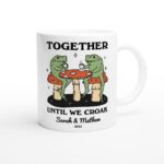 Custom Frog Mug, Personalized Couples Wedding Cup, Frog Lover Gift, Cute Valentines Anniversary Gift Idea, Cottagecore Mushroom Gift - Image 6