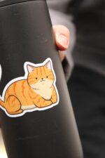 Orange Tabby Cat Sticker | Cute Cartoon Pet Animal Kitten | Waterproof, Vinyl and Dishwasher Safe | Laptop, Water bottle, Planner, Tumbler - Image 3